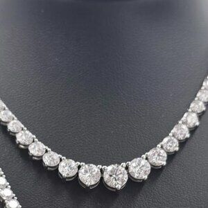 13.00cttw Lab Grown Diamond Graduated Necklace in 14k White Gold $4850